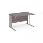 Maestro 25 straight desk 1200mm x 800mm - silver cable managed leg frame and grey oak top