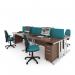 Maestro 25 left hand ergonomic desk 1400mm wide - white cable managed leg frame, beech top MCM14ELWHB