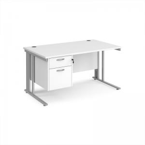 Maestro 25 straight desk 1400mm x 800mm with 2 drawer pedestal -