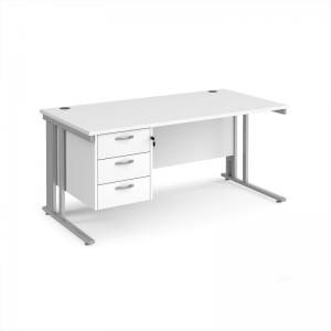 Maestro 25 straight desk 1600mm x 800mm with 3 drawer pedestal -