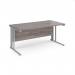 Maestro 25 straight desk 1600mm x 800mm - silver cable managed leg frame, grey oak top MCM16SGO