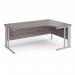 Maestro 25 right hand ergonomic desk 1800mm wide - silver cable managed leg frame, grey oak top MCM18ERSGO