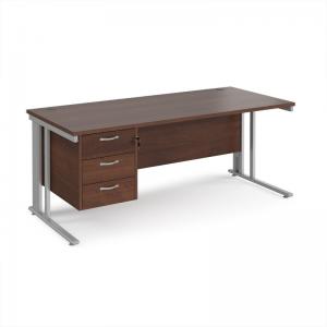 Maestro 25 straight desk 1800mm x 800mm with 3 drawer pedestal -