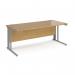 Maestro 25 straight desk 1800mm x 800mm - silver cable managed leg frame, oak top MCM18SO