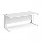 Maestro 25 straight desk 1800mm x 800mm - white cable managed leg frame, white top MCM18WHWH