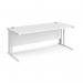 Maestro 25 straight desk 1800mm x 800mm - white cable managed leg frame, white top MCM18WHWH