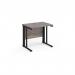 Maestro 25 straight desk 800mm x 600mm - black cable managed leg frame, grey oak top MCM608KGO