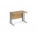 Maestro 25 straight desk 1000mm x 600mm - silver cable managed leg frame, oak top MCM610SO