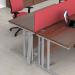 Maestro 25 straight desk 1600mm x 600mm with two x 2 drawer pedestals - silver cable managed leg frame leg and grey oak top