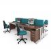 Maestro 25 straight desk 1600mm x 600mm with two x 2 drawer pedestals - white cable managed leg frame leg and grey oak top