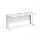Maestro 25 straight desk 1600mm x 600mm - white cable managed leg frame, white top MCM616WHWH