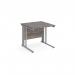 Maestro 25 straight desk 800mm x 800mm - silver cable managed leg frame, grey oak top MCM8SGO