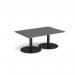 Monza rectangular coffee table with flat round black bases 1200mm x 800mm - Onyx Grey MCR1200-K-OG