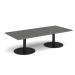 Monza rectangular coffee table with flat round black bases 1800mm x 800mm - Onyx Grey MCR1800-K-OG