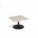 Monza square coffee table with flat round black base 800mm - Light Grey MCS800-K-LG
