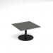 Monza square coffee table with flat round black base 800mm - Onyx Grey MCS800-K-OG