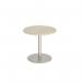Monza circular dining table with flat round brushed steel base 800mm - made to order MDC800-BS