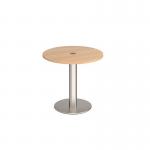 Monza circular dining table 800mm with central circular cutout 80mm - made to order MDC800-CO-BS