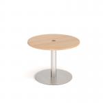 Monza circular dining table 800mm with central circular cutout 80mm - beech MDC800-CO-BS-B