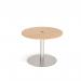 Monza circular dining table 800mm with central circular cutout 80mm - beech MDC800-CO-BS-B