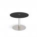Monza circular dining table 800mm with central circular cutout 80mm - black MDC800-CO-BS-BK