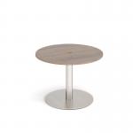 Monza circular dining table 800mm with central circular cutout 80mm - barcelona walnut MDC800-CO-BS-BW