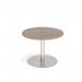 Monza circular dining table 800mm with central circular cutout 80mm - barcelona walnut MDC800-CO-BS-BW