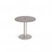 Monza circular dining table 800mm with central circular cutout 80mm - grey oak MDC800-CO-BS-GO