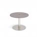 Monza circular dining table 800mm with central circular cutout 80mm - grey oak MDC800-CO-BS-GO