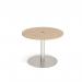 Monza circular dining table 800mm with central circular cutout 80mm - kendal oak MDC800-CO-BS-KO