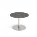 Monza circular dining table 800mm with central circular cutout 80mm - Onyx Grey MDC800-CO-BS-OG