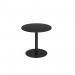 Monza circular dining table with flat round black base 800mm - Black MDC800-K-BK