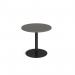 Monza circular dining table with flat round black base 800mm - Onyx Grey MDC800-K-OG