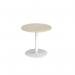 Monza circular dining table with flat round white base 800mm - made to order MDC800-WH