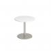 Monza circular dining table with flat round white base 800mm - made to order