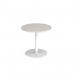 Monza circular dining table with flat round white base 800mm - Light Grey MDC800-WH-LG