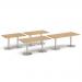Monza rectangular dining table with flat round brushed steel bases 1200mm x 800mm - barcelona walnut