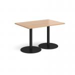 Monza rectangular dining table with flat round black bases 1200mm x 800mm - made to order MDR1200-K