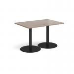 Monza rectangular dining table with flat round black bases 1200mm x 800mm - barcelona walnut MDR1200-K-BW