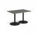 Monza rectangular dining table with flat round black bases 1200mm x 800mm - Onyx Grey MDR1200-K-OG