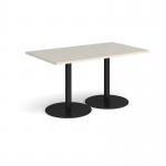 Monza rectangular dining table with flat round black bases 1400mm x 800mm - Light Grey MDR1400-K-LG