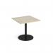 Monza square dining table with flat round black base 800mm - made to order MDS800-K