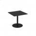 Monza square dining table with flat round black base 800mm - Black MDS800-K-BK