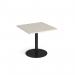 Monza square dining table with flat round black base 800mm - Light Grey MDS800-K-LG
