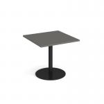 Monza square dining table with flat round black base 800mm - Onyx Grey MDS800-K-OG