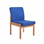 Meavy modular beech wooden frame single chair with no arms 520mm wide - blue