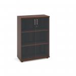 Magnum low cupboard with glass doors 1130mm high - american walnut