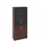 Magnum combination unit with glass upper doors 1840mm high - american walnut