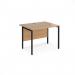 Maestro 25 straight desk 1000mm x 800mm - black H-frame leg, beech top MH10KB