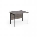 Maestro 25 straight desk 1000mm x 800mm - black H-frame leg, grey oak top MH10KGO